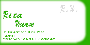 rita wurm business card